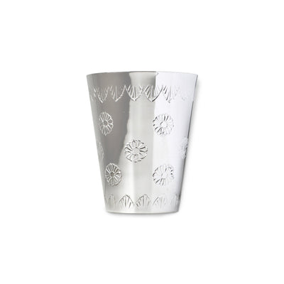 Silver Plated Water Cup Spring Botanical Embroidered Table Linens Chefanie 