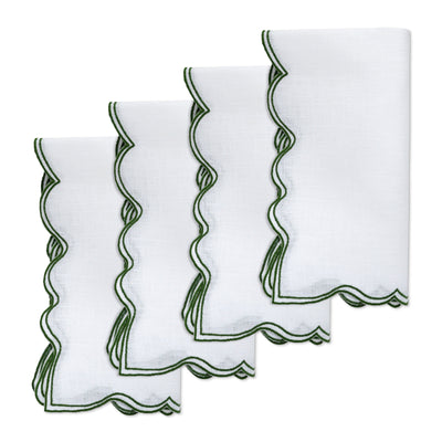 Timeless Green Dinner Napkins (4) Timeless Green Squiggly Table Decorations Chefanie 
