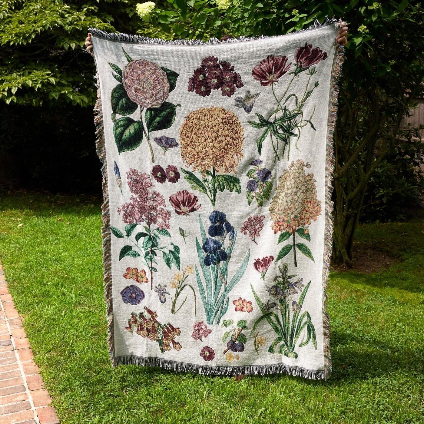 Knitted Flower Blanket Inlaid table Chefanie 