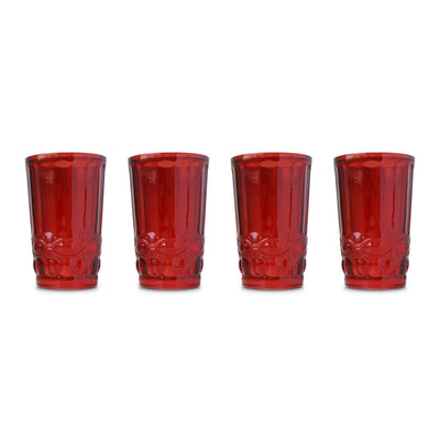 Red Highball Glasses (4) Psychedelic July 4 Table Decor Chefanie 