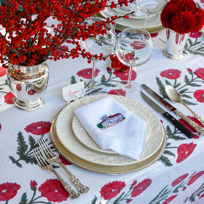 Fall Red Flower Table