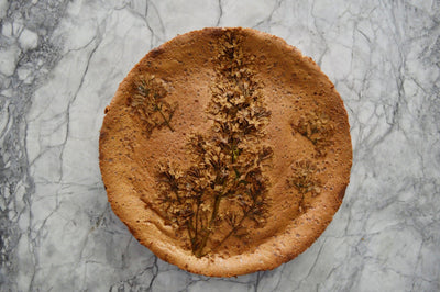 Almond Cake with Dried Lilacs