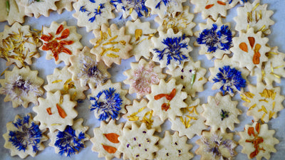 Sugar Cookies with Edible Flowers