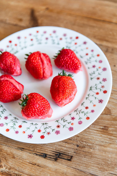 Strawberry Sorbet Stuffed Koyo Berries