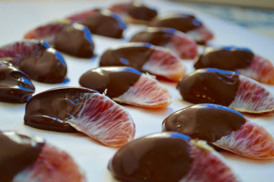 Blood Oranges Dipped in Chocolate
