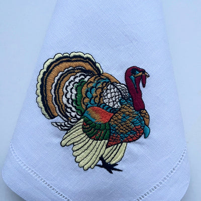 Turkey Dinner Napkins (4) Burgundy Fall Thanksgiving Dining Table Setting Chefanie 