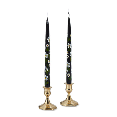 Black Floral Painted Tapers (2) martini lover gift ideas Chefanie 