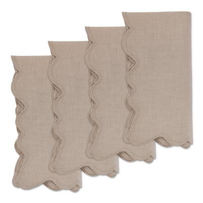 Squiggly Beige Dinner Napkins (4) Timeless Green Squiggly Table Decorations Chefanie 