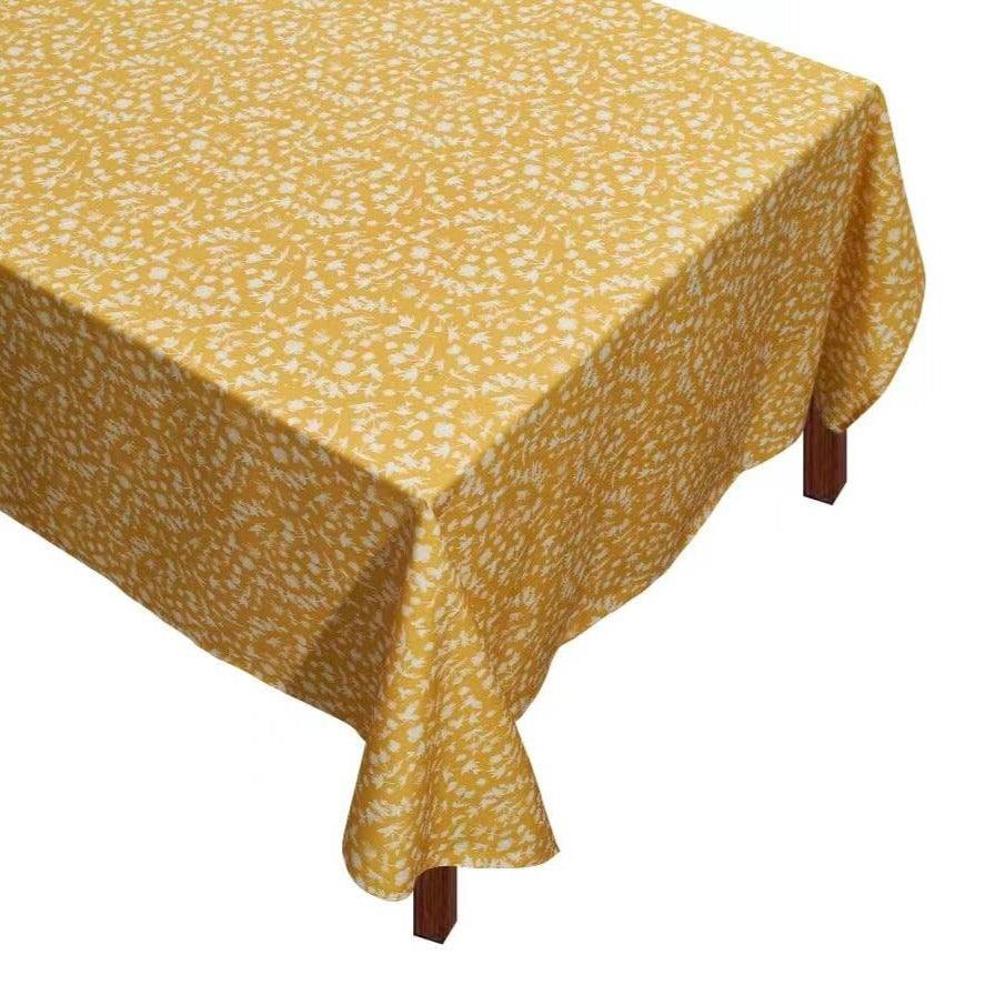 Yellow Floral Tablecloth yellow floral tableware for Easter and Christmas Chefanie 