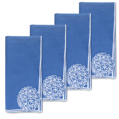 Hydrangea Linen Dinner Napkins (4) Hydrangeas Chefanie 