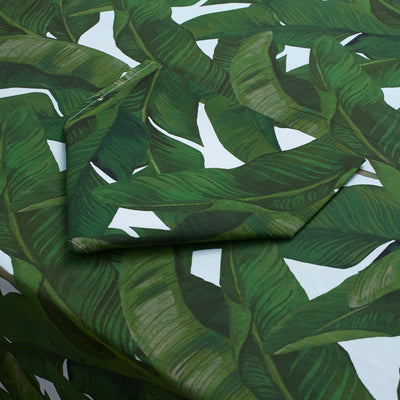 Palm Leaf Tablecloth green palm leaf table decor inspired by Beverly Hills hotel Chefanie 