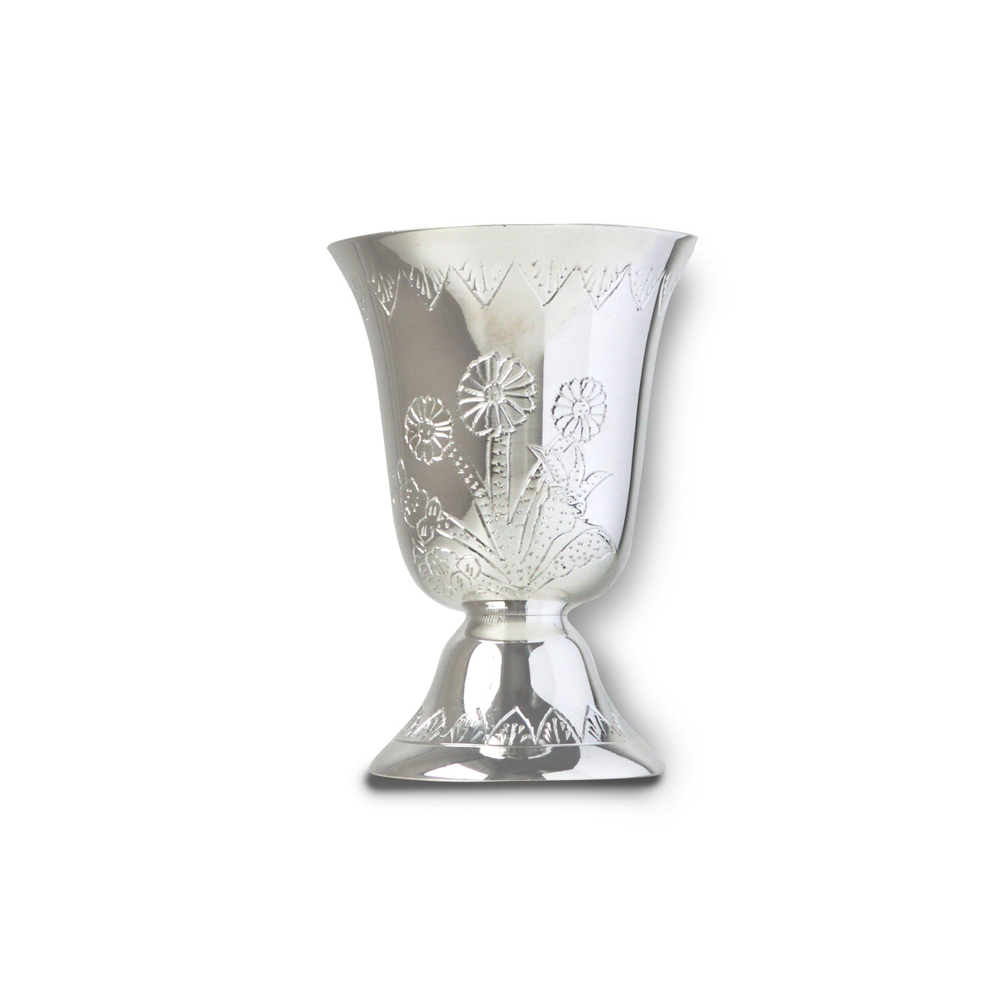 Silver Plated Water Goblet Spring Botanical Embroidered Table Linens Chefanie 