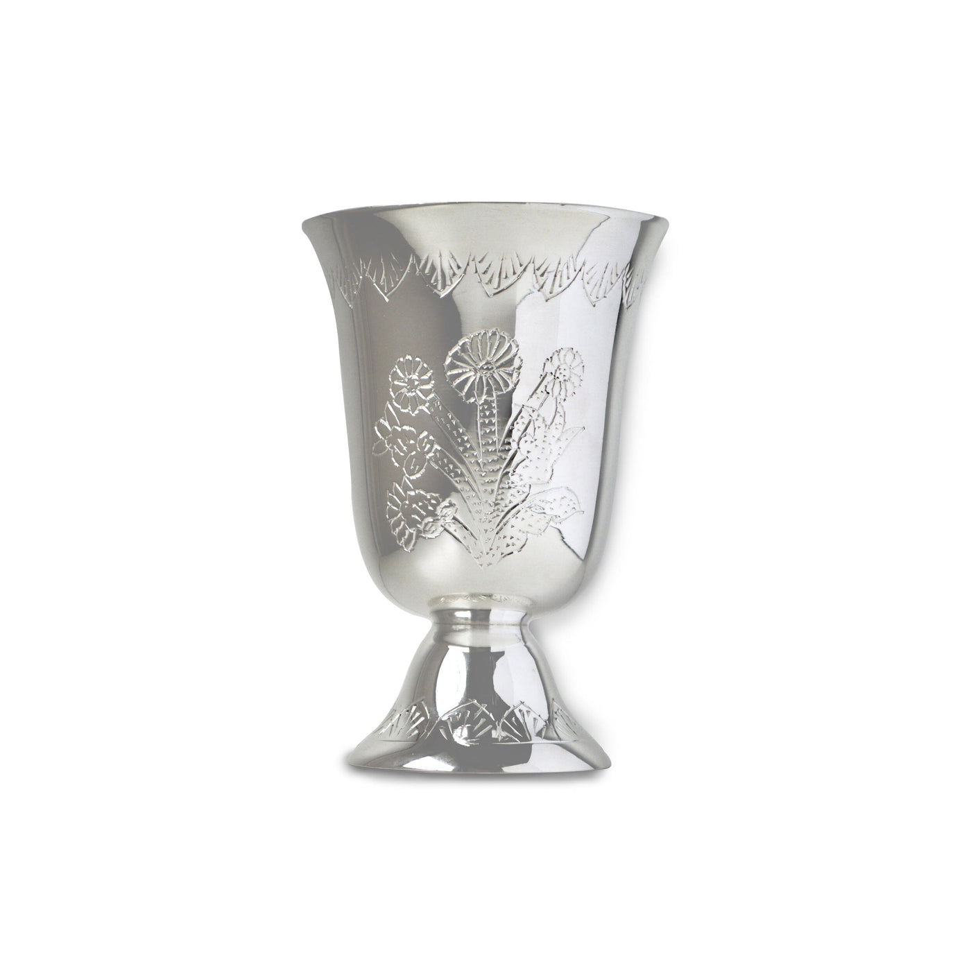 Silver Plated Wine Goblet Spring Botanical Embroidered Table Linens Chefanie 