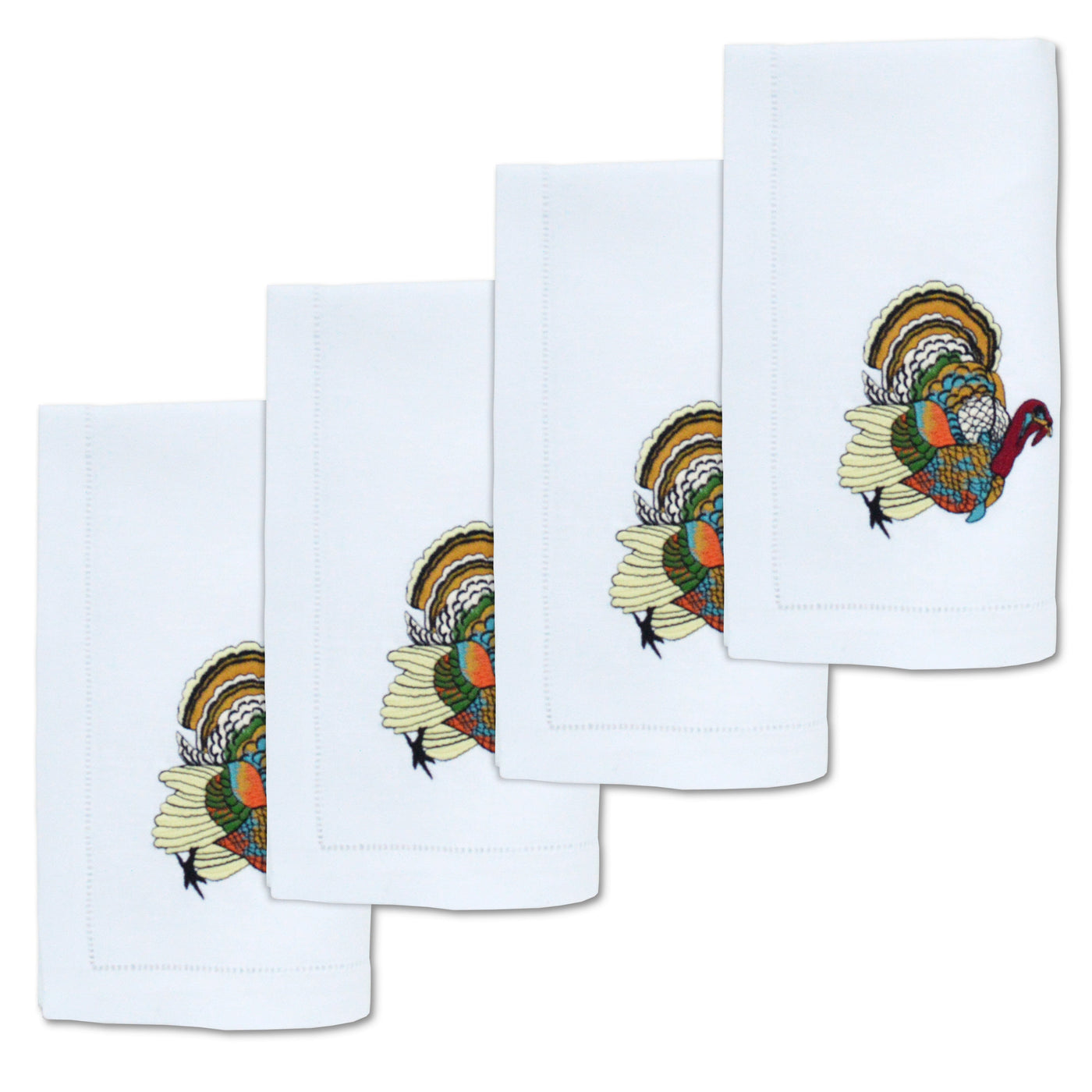 Turkey Dinner Napkins (4) Burgundy Fall Thanksgiving Dining Table Setting Chefanie 