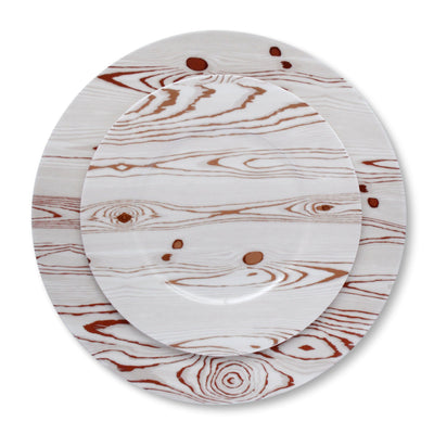 White Wood Dinner Plate Neutral Colored Tableware Chefanie 