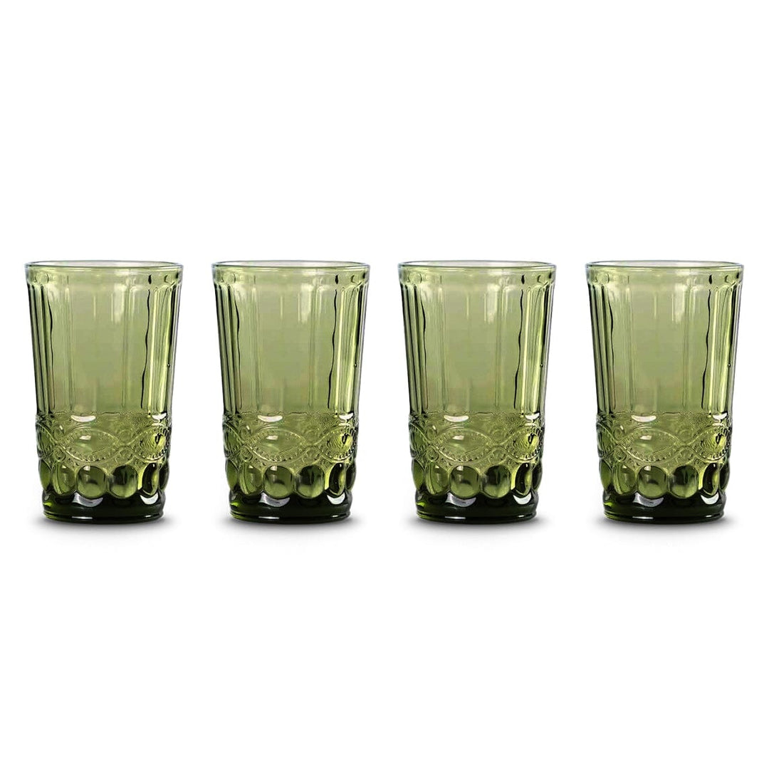 handmade wine glasses Handblown Green Stemless Wine Glasses, Set of 2