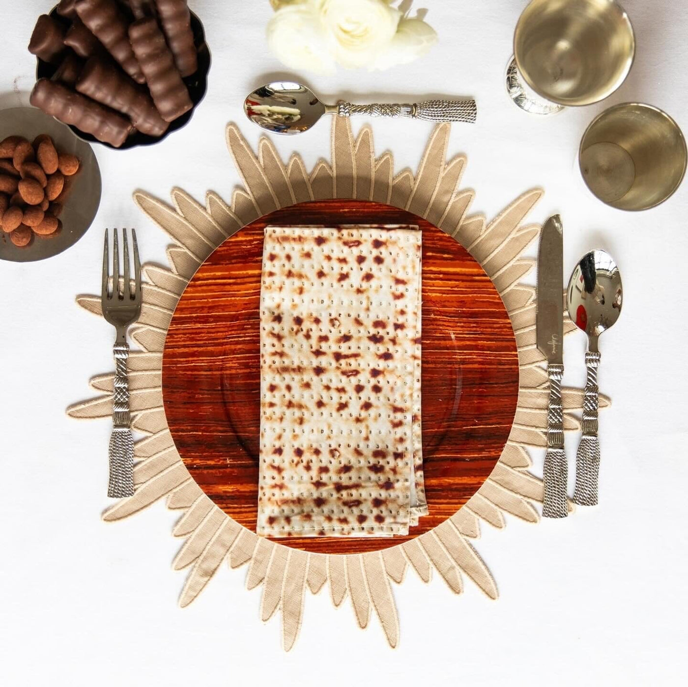 Matzah Dinner Napkins (4) Passover Chefanie 