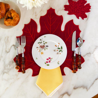 Burgundy Leaf Placemat Burgundy Fall Thanksgiving Dining Table Setting Chefanie 