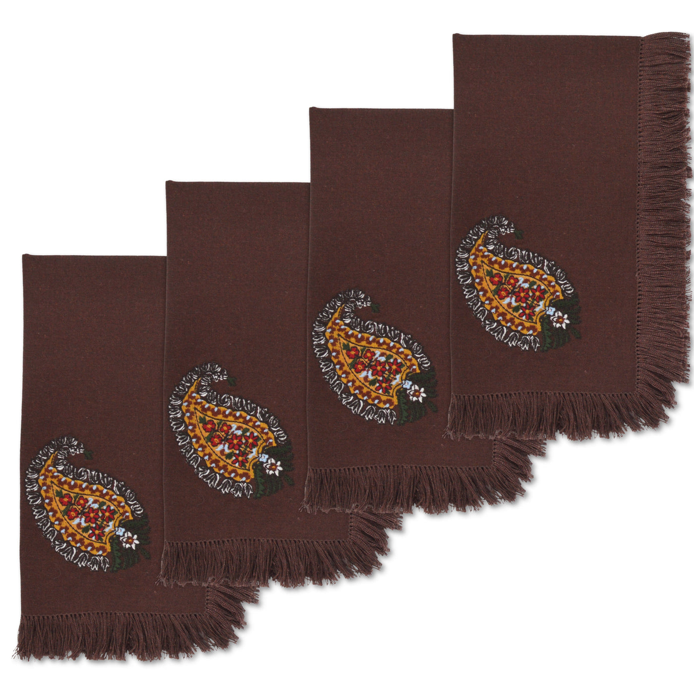 Paisley Leaf Dinner Napkins (4) elegant cowboy rodeo tablescape ideas Chefanie 