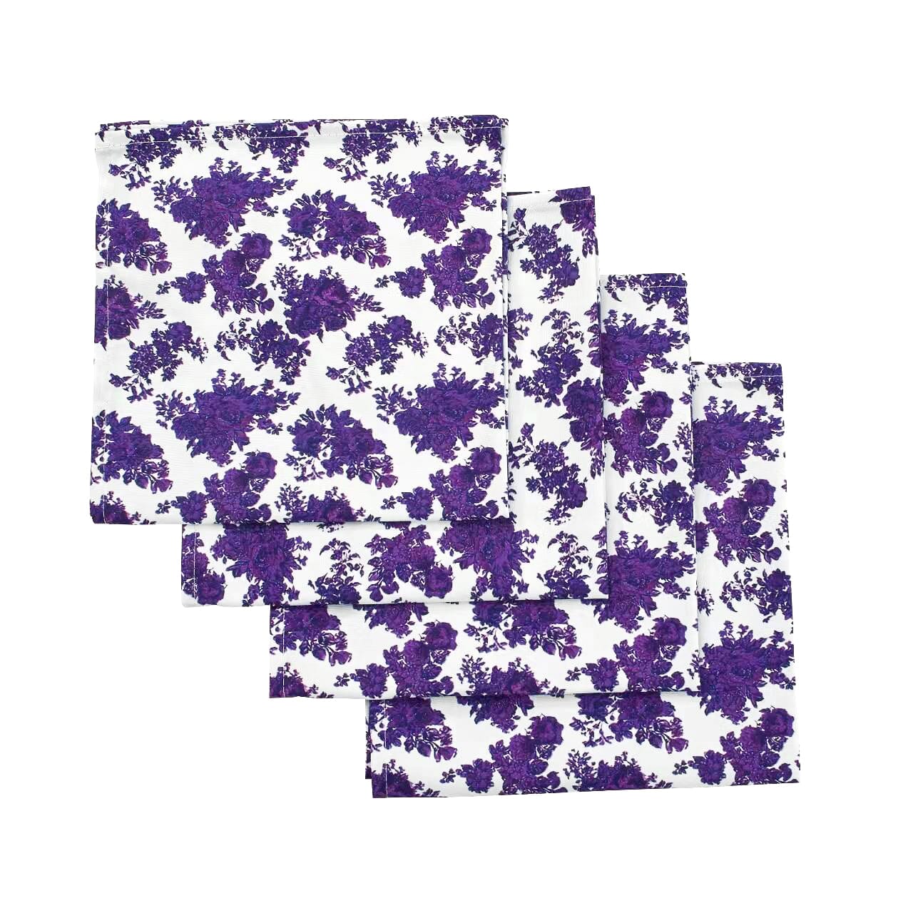 Purple Floral Napkins (4) Psychedelic 60s Easter Table Decor Chefanie 