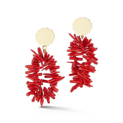 Coral Earrings Shells Chefanie 