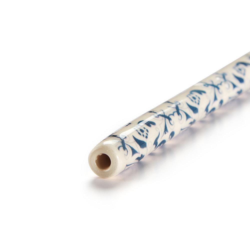 Blue & White Ceramic Straws, Set of 4 Chefanie 