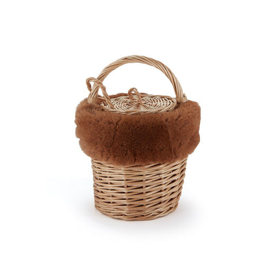 Mini Basket with Sustainable Camel Shearling Chefanie 