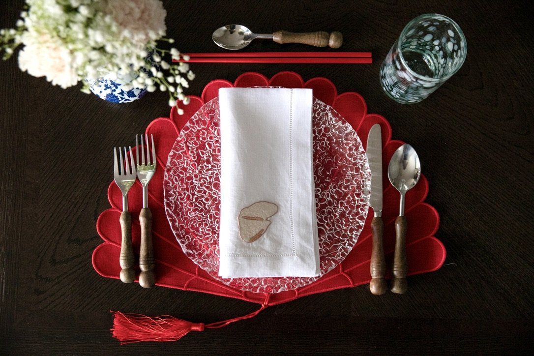 Red Fan Placemats (4) takeout Chefanie 