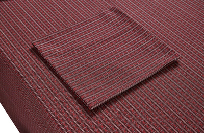 Autumn Stripe Tablecloth Burgundy 2 Chefanie 