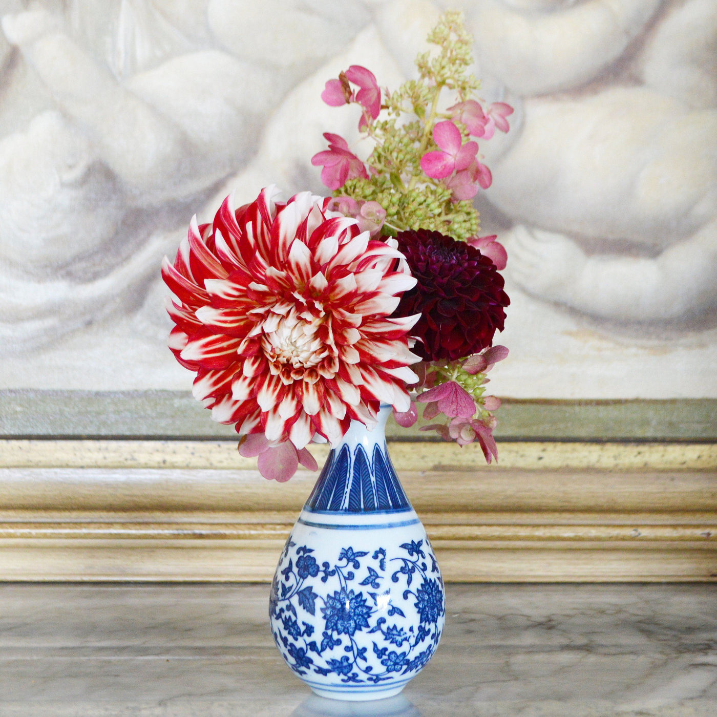Decorative Vases, set of 5 Blue & White Ceramics Chefanie 