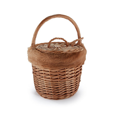 Basket with Sustainable Camel Shearling Chefanie 