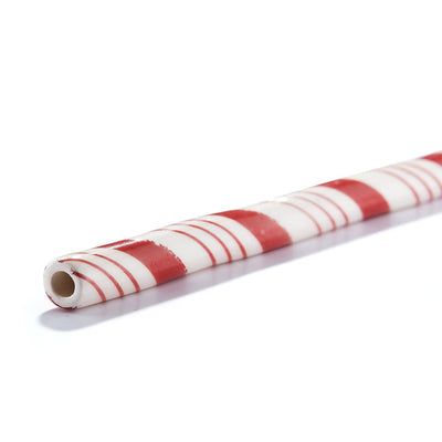 Red Stripe Ceramic Straws, Set of 4 Chefanie 