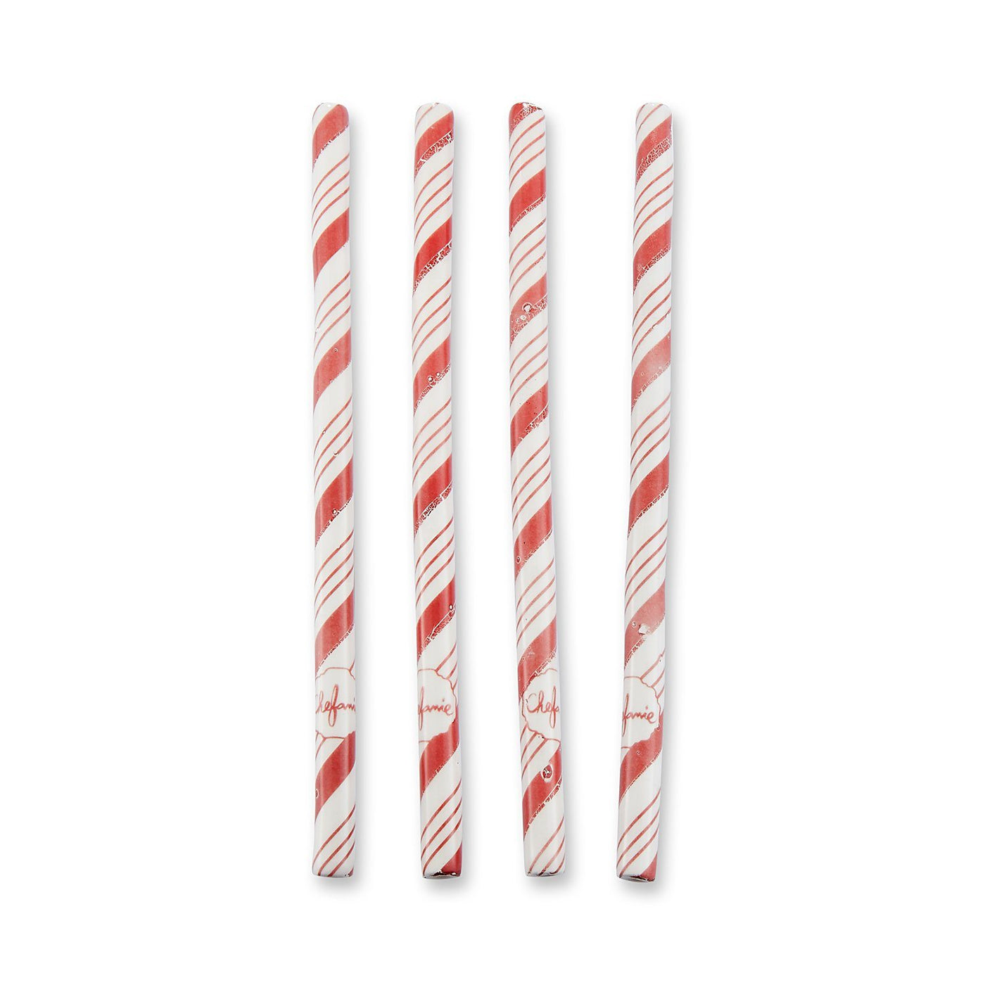 Red Stripe Ceramic Straws (4) – Chefanie