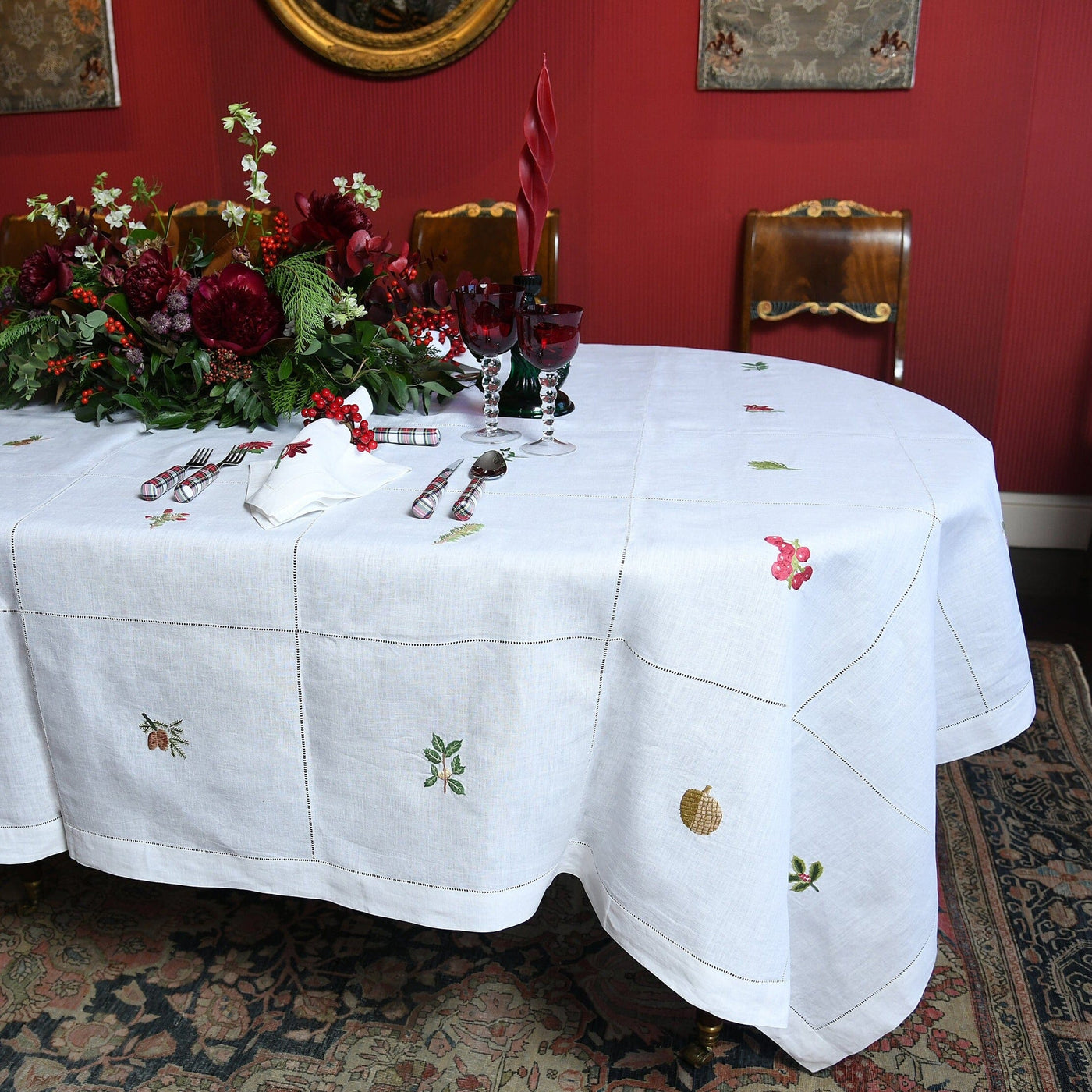 Talking Tables Botanical Christmas Tablecloth