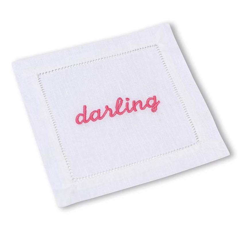 Pink Terms of Endearment Cocktail Napkins, Set of 4 Chefanie 