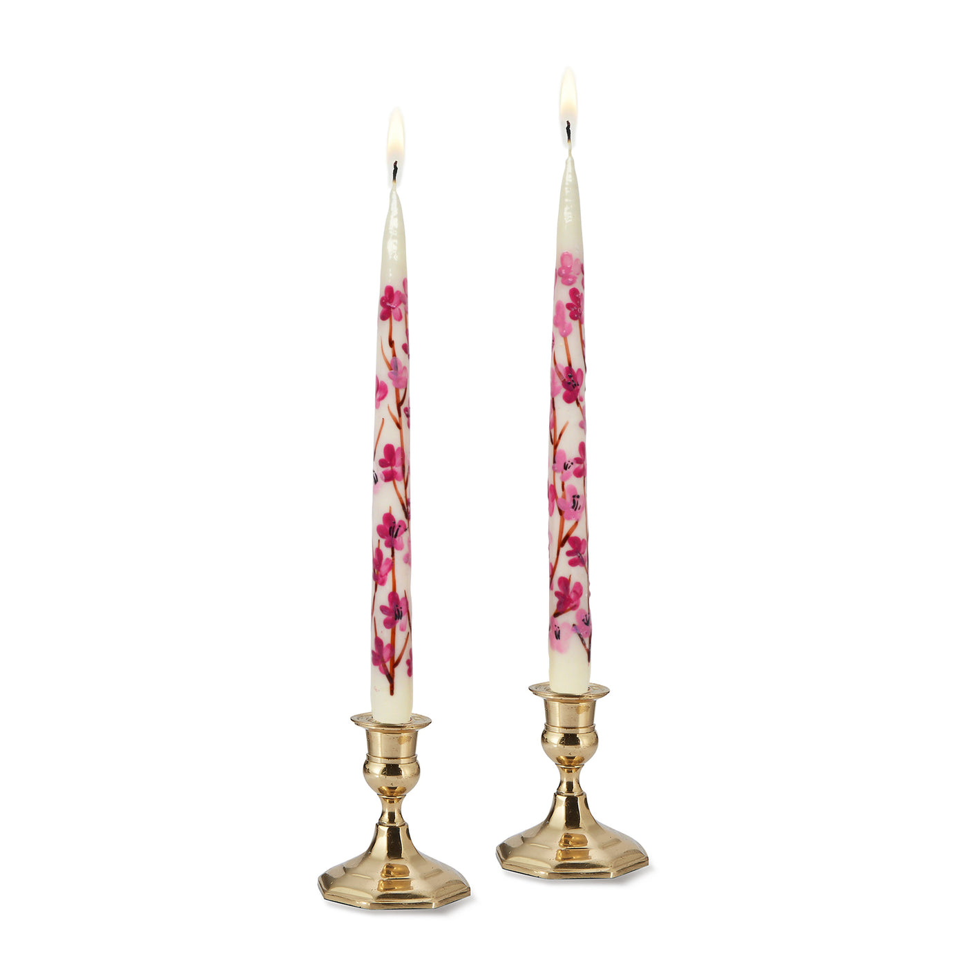 Hand Painted Floral Lavender Taper Candles -   Hand painted candles,   candles, Candles crafts