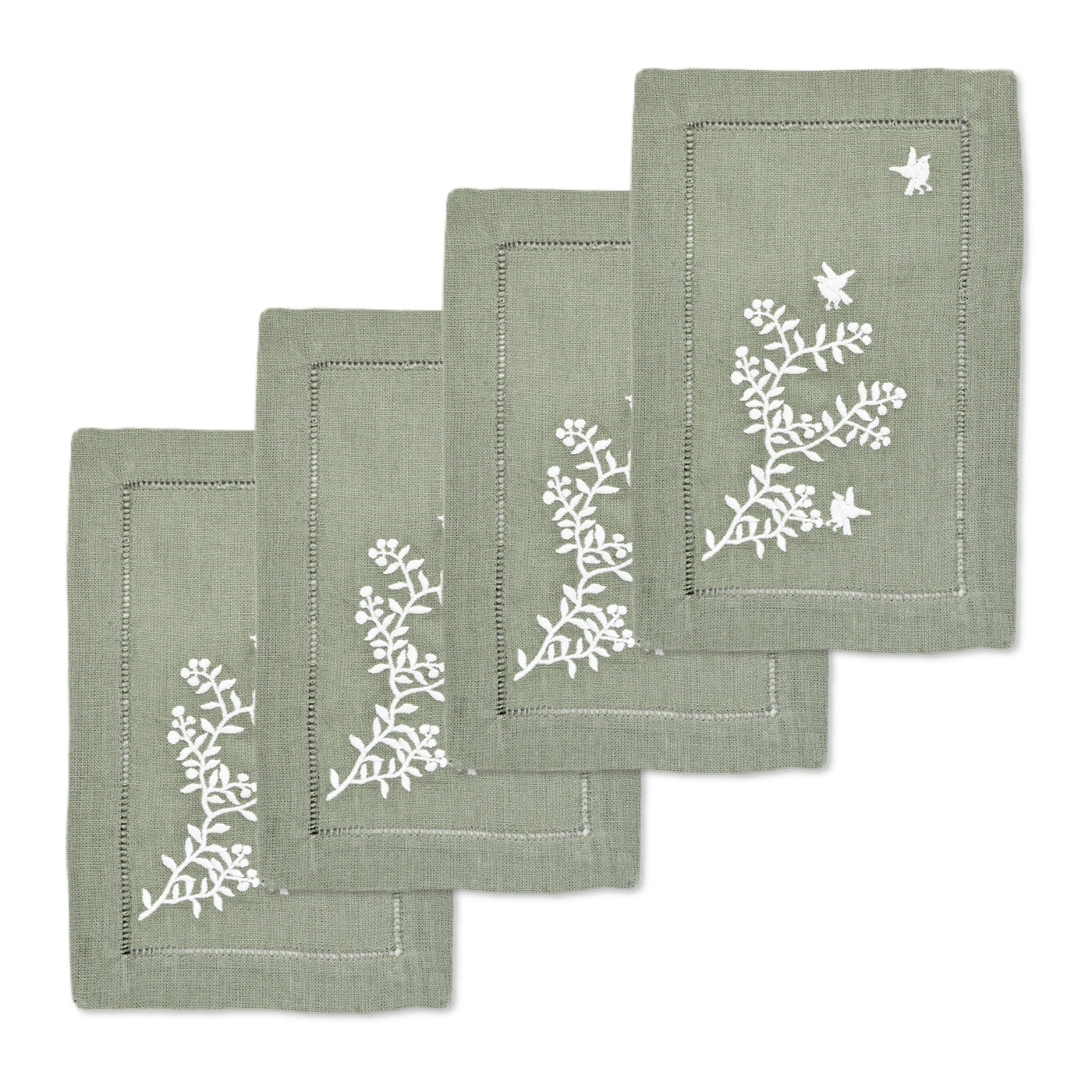 Green Chinoiserie Cocktail Napkins (4) Inlaid table Chefanie 