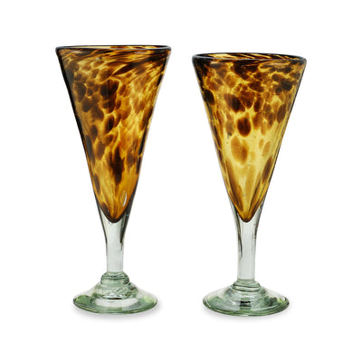 Gold Leopard Stemless Champagne Glass