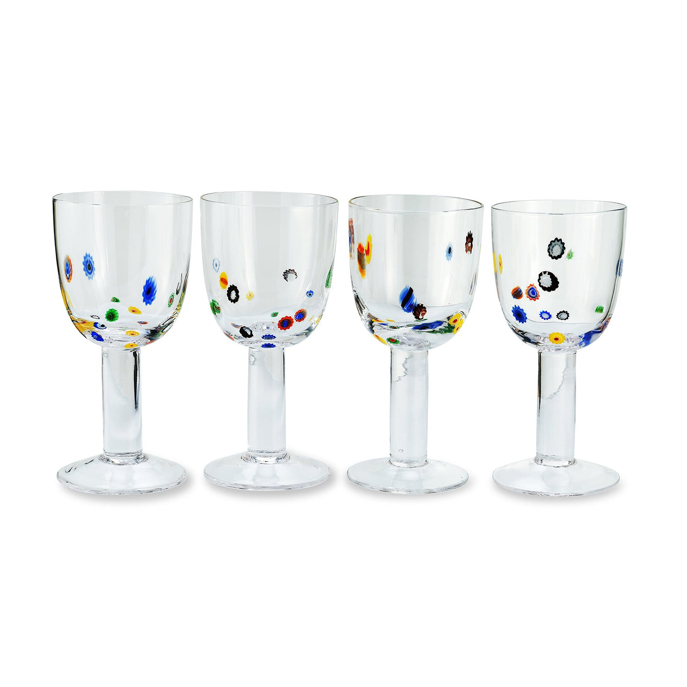Millefiori Wine Glass (4) Multicolored Chefanie 
