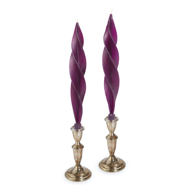 Purple Feather Candles (2) Psychedelic 60s Easter Table Decor Chefanie 