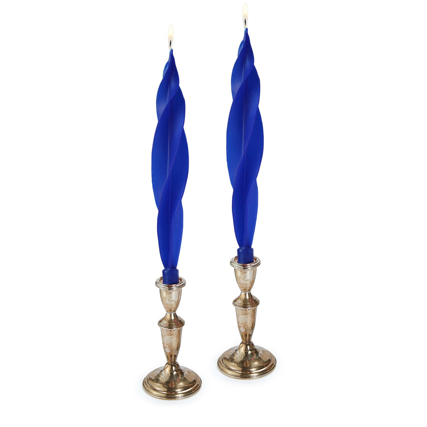 Blue Feather Candles (2) Blue Buteh Chefanie 