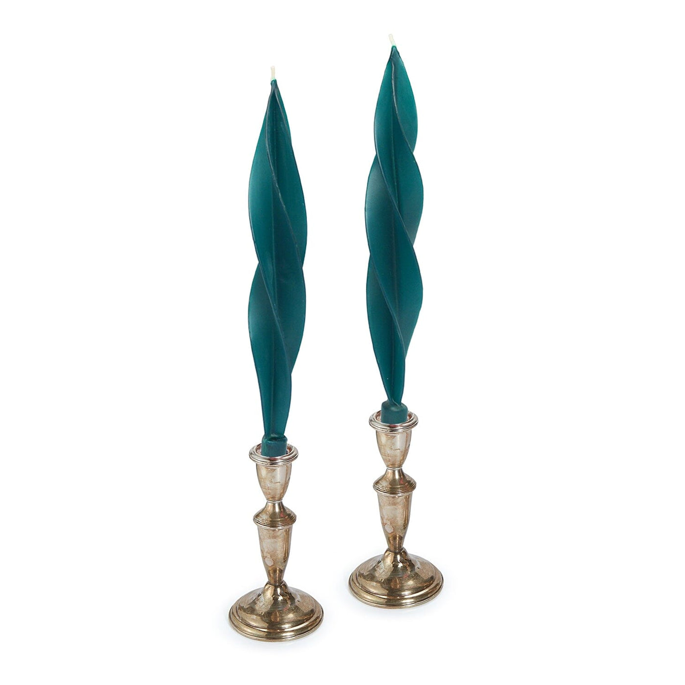 Teal Feather Candles (2) Bamboo Chefanie 
