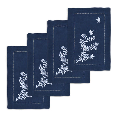 Blue Chinoiserie Cocktail Napkins (4) Inlaid table Chefanie 