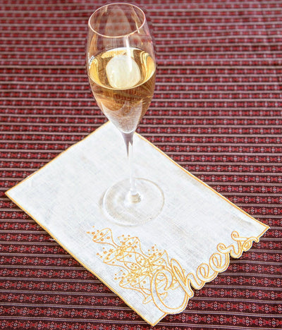 Cheers Cocktail Napkins (4) Gold Chefanie 