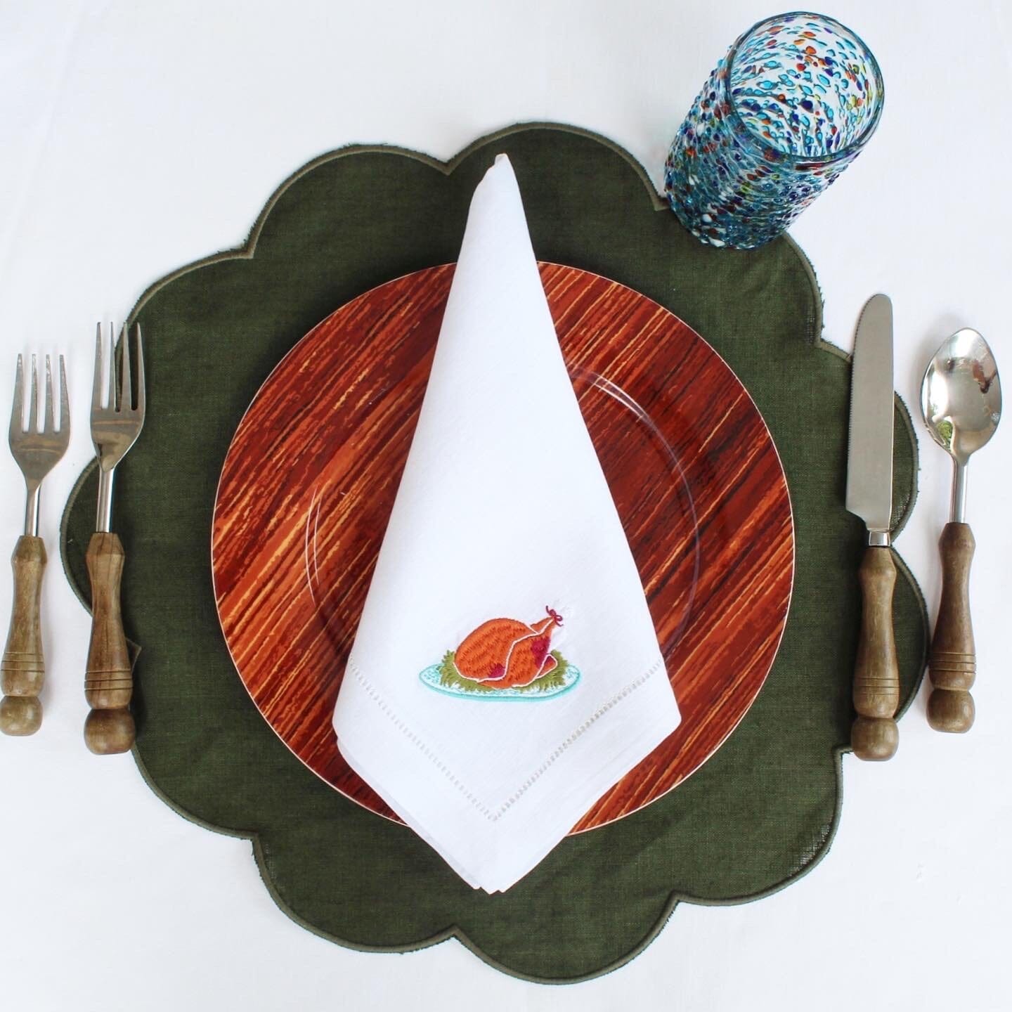 Thanksgiving Turkey Cloth Dinner Napkins - Set of 4 napkins