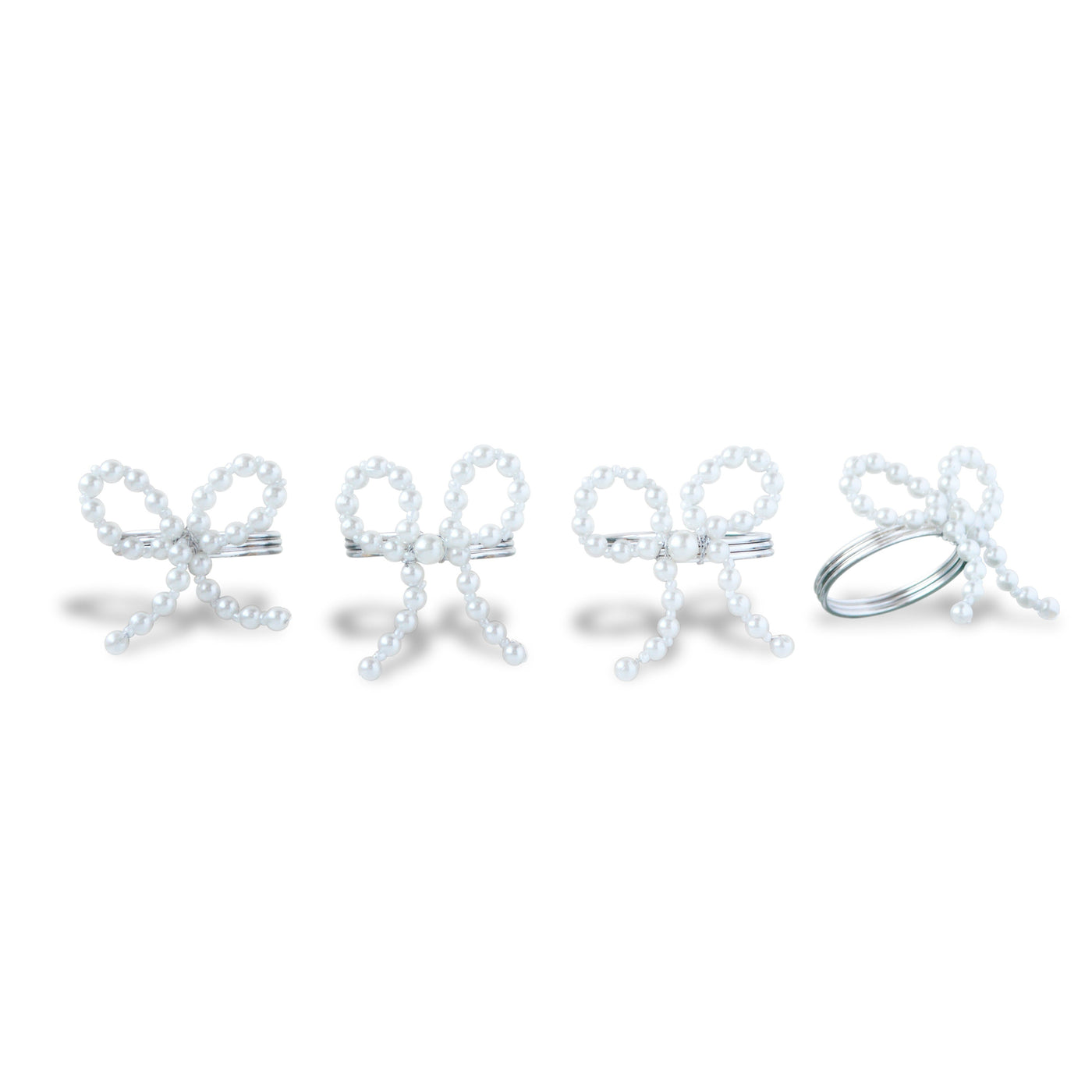 Pearl Bow Napkin Rings (4) bow Chefanie 